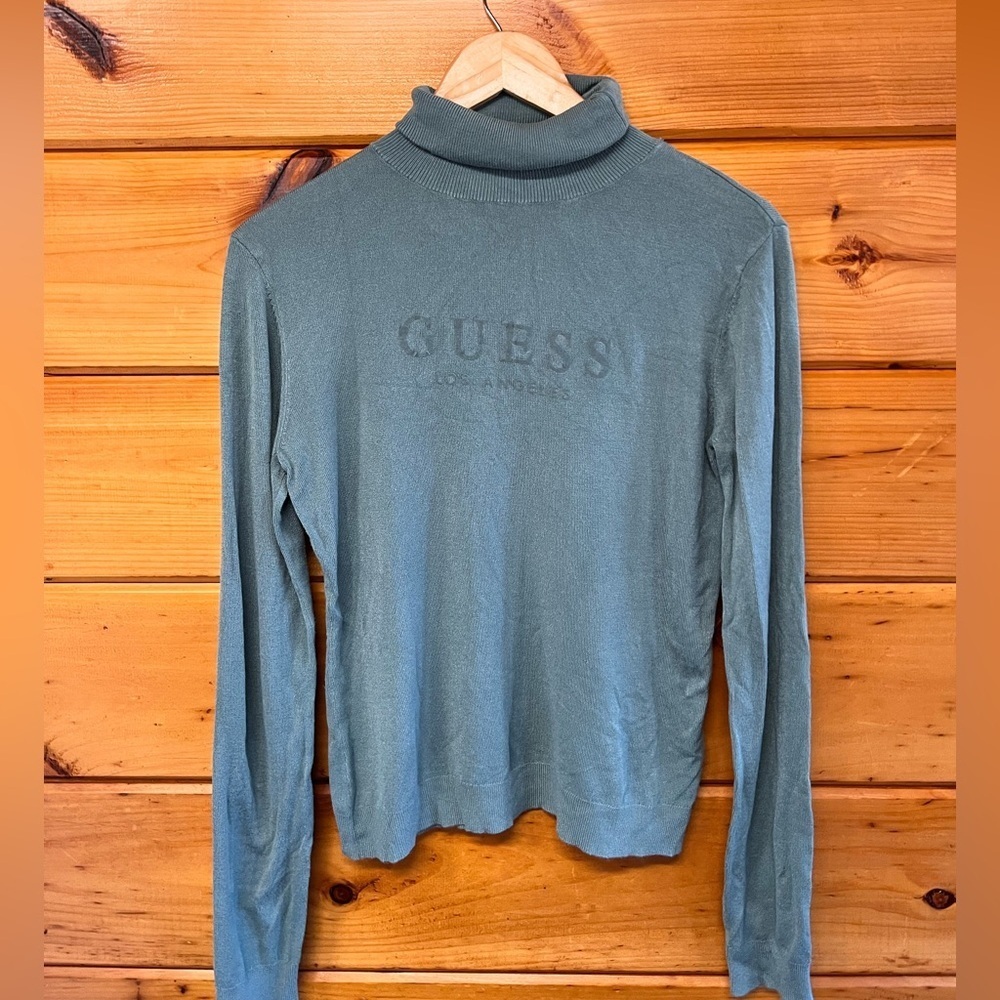 Guess Large Long Sleeve Turtleneck Women's Sweater W Logo